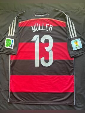 Muller #13 Germany 2014 Retro Away Black Soccer Jersey Müller World Cup